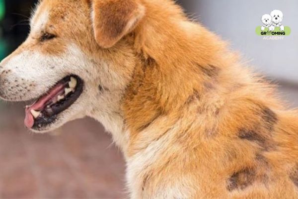 Chó bị nhiễm ve thường bị rụng lông, da nổi mẩn đỏ Chó bị nhiễm ve thường bị rụng lông, da nổi mẩn đỏ